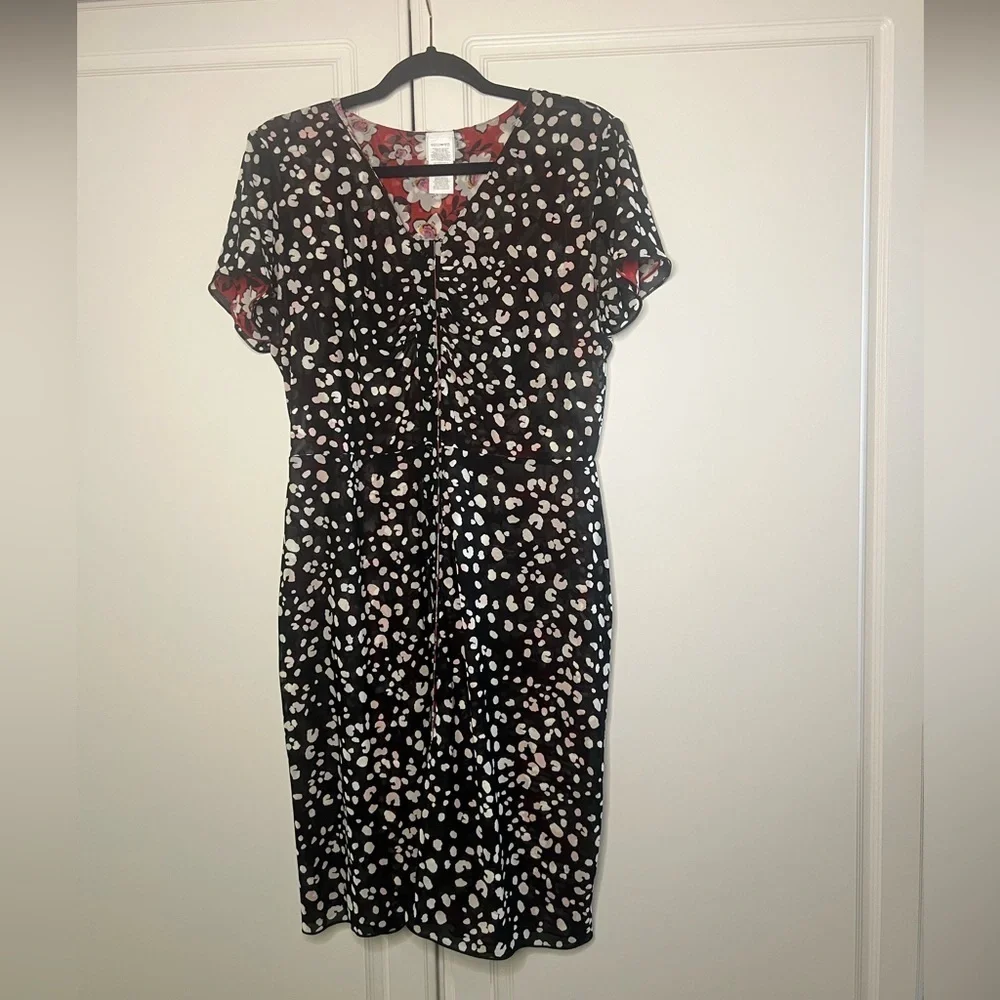 Cabi Gemini Reversible Floral Leopard Mesh Dress - Picture 7 of 9